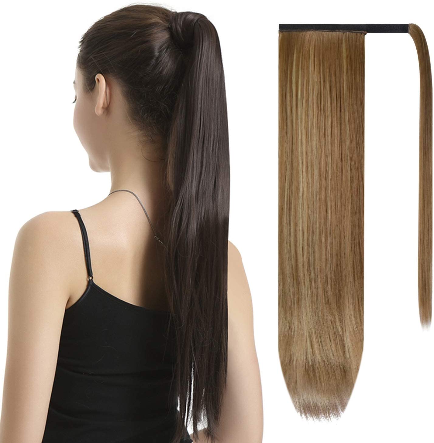 BARSDAR Ponytail Extension 26 Inch Long Straight Wrap Around Hair Piece for Women Synthetic Hair for Daily Use(12H24 Brown & Blonde) BARSDAR Ponytail Extension 26 Inch Long Straight Wrap Around Hair Piece for Women Synthetic Hair for Daily Use(12H24 Brown & Blonde)