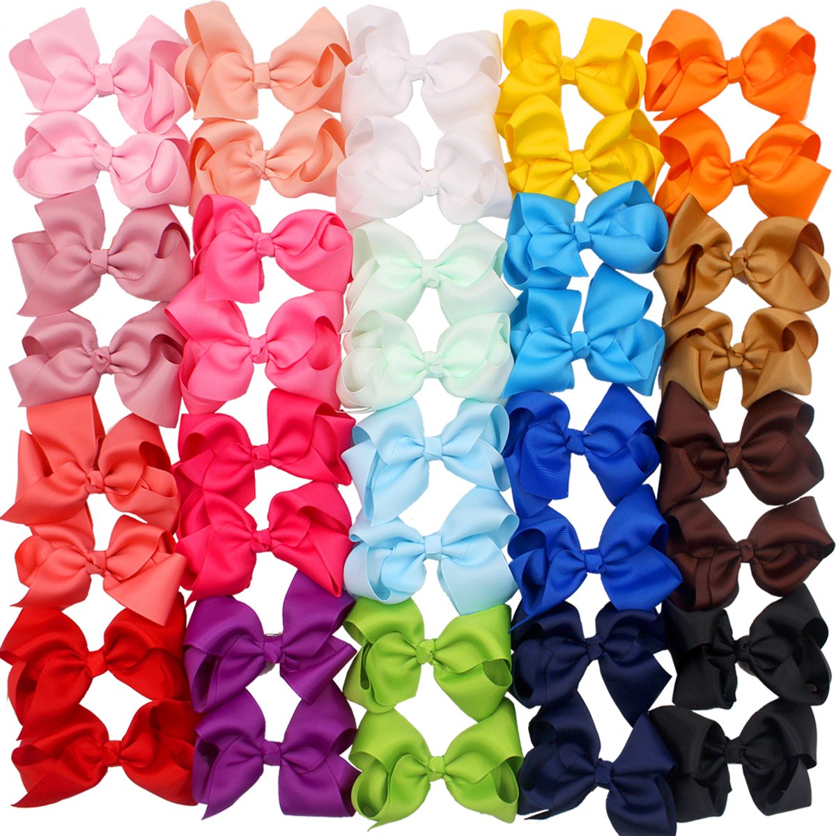 BARSDAR 40 Pieces 4.5 Inch Hair Bows for Girls Clips Grosgrain Ribbon Boutique Hair Bow Alligator Clips For Girls Teens Toddlers Kids in Pairs BARSDAR 40 Pieces 4.5 Inch Hair Bows for Girls Clips Grosgrain Ribbon Boutique Hair Bow Alligator Clips For Girls Teens Toddlers Kids in Pairs
