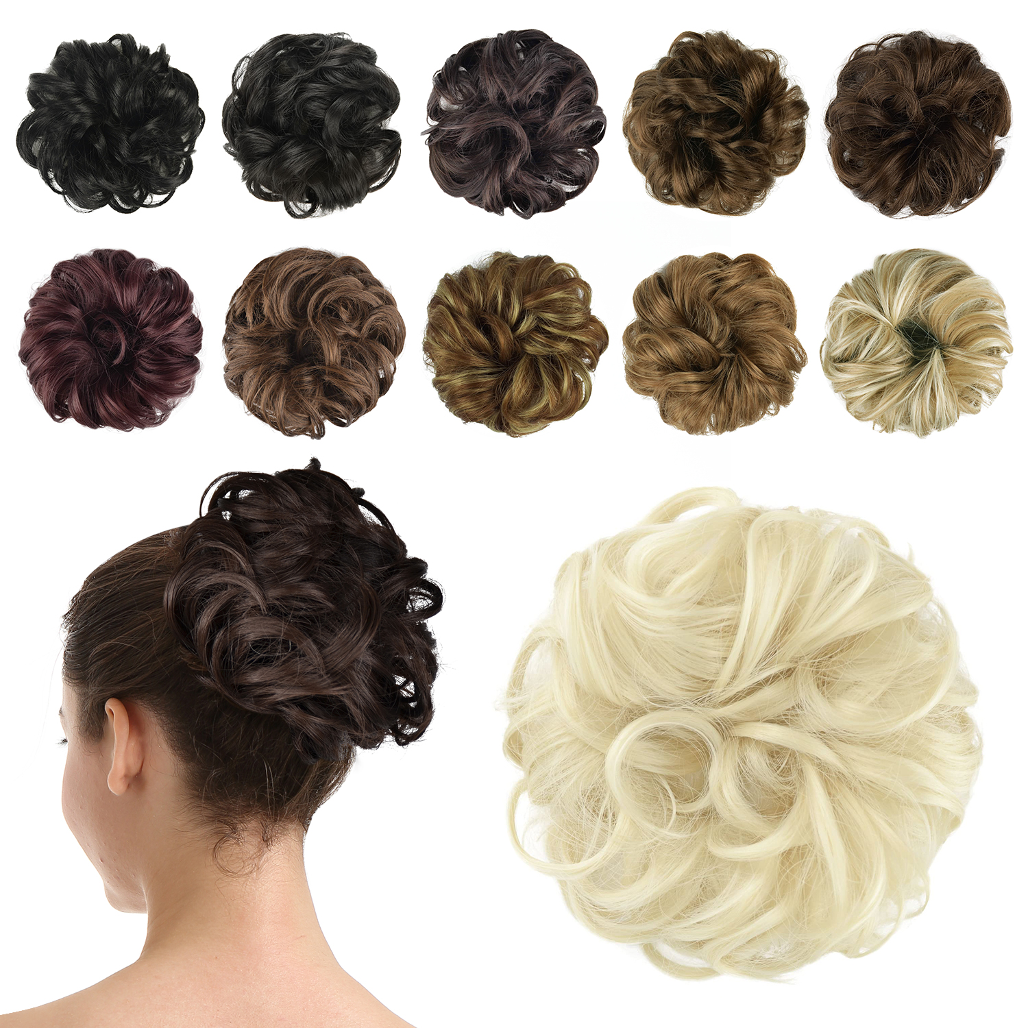 BARSDAR Synthetic Hair Bun Extensions Hairpiece Messy Hair Scrunchies for Women Updo ponytail Extensions - A23 Ash Platinum Blonde BARSDAR Synthetic Hair Bun Extensions Hairpiece Messy Hair Scrunchies for Women Updo ponytail Extensions - A23 Ash Platinum Blonde