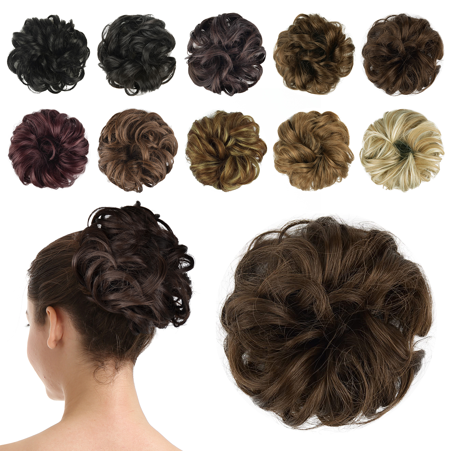 BARSDAR Messy Hair Scrunchies Hair Bun Extensions Hairpiece for Women Updo ponytail Extensions Scrunchie Hair Piece Hair Accessories - A06 Medium Chestnut Brown Scrunchie Hairpiece BARSDAR Messy Hair Scrunchies Hair Bun Extensions Hairpiece for Women Updo ponytail Extensions Scrunchie Hair Piece Hair Accessories - A06 Medium Chestnut Brown Scrunchie Hairpiece